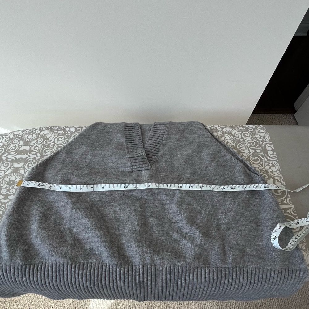 Anthropologie Gray V-Neck Sweater Vest - Picture 3 of 7
